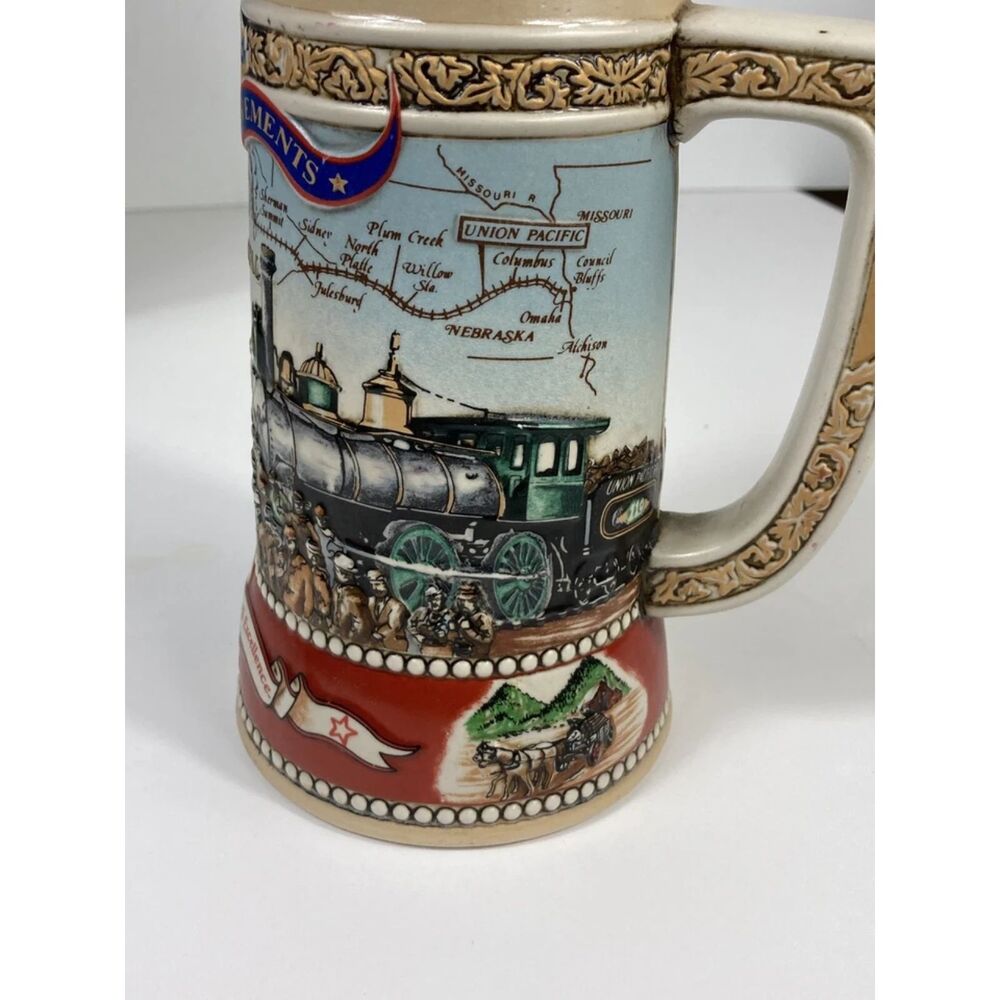 Miller High Life Beer Stein Mug 1st Transcontinental Railway 1869 3rd in Series